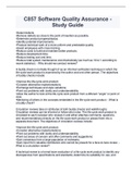 Western Governors University C 857 &sol; C857 Software Quality Assurance - Study Guide