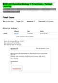 BIOD 102 Essential Biology II Final Exam - Portage Learning