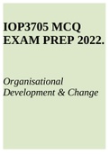 IOP3705 - Organisational Development And Change MCQ EXAM PREP 2022.