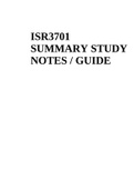 ISR3701 SUMMARY STUDY NOTES / GUIDE.