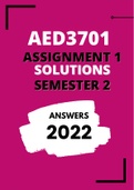 AED3701 Assignment 1 ANSWERS For Semester 2 (2022)