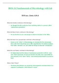 Exam 1 Q & A - BIOS242 / BIOS 242 (Latest 2022 / 2023) : Fundamentals of Microbiology with Lab - Chamberlain