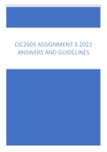 CIC2601 ASSIGNMENT 3 ANSWERS and GUIDELINES 2022