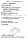 Théorie du Management - Partie 1 - Section 2 "Les Théories Contemporaines" - S1L1