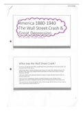America 1880-1940: The Wall St Crash and Great Depression