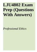 LJU4802-Professional Ethics Exam Prep  2021/2022(Questions With Answers).