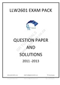LLW2601 EXAM PACK QUESTION AND SOLUTIONS PAPER 2011-2013.