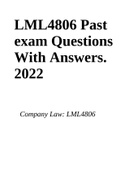LML4806- Company Law Past exam Questions With Answers 2022.