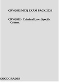 CRW2602-Criminal Law: Specific Crimes MCQ EXAM PACK 2020.