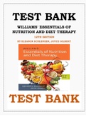 Williams' Essentials of Nutrition and Diet Therapy 12th Edition Test Bank By Eleanor Schlenker, Joyce Gilbert ISBN- 9780323529716