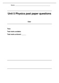 Unit 5 Principles and Applications of Science - physics past paper