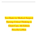 Medical-Surgical Nursing Critical Thinking in Client Care, 4th Edition Priscilla LeMone Test Bank 
