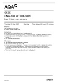 GCSE AQA english literature question paper NOV 2020