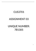 CUS3701-Curriculum Studies ASSIGNMENT 03 LATEST UPDATED 2022.