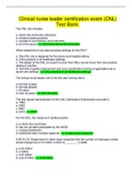 &lpar;solved 100&percnt;&rpar; Clinical nurse leader certification exam &lpar;CNL&rpar; Test Bank&period;