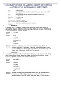 NURS 2488 MENTAL HEALTH REVISION QUESTIONS &comma;ANSWERS AND RATIONALE&lpar;LATEST 2022&rpar;