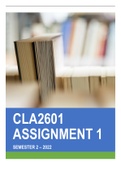 CLA2601 Assignment 1 Semester 2 2022