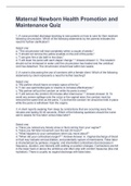 Maternal Newborn Health Promotion and Maintenance Quiz 2022