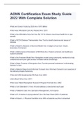 AONN Certification Exam Study Guide 2022 With Complete Solution