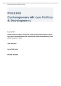 Pols206 -Contemporary African Politics development Essay Assignment question 2022