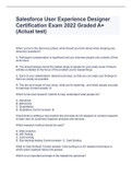 Salesforce User Experience Designer Certification Exam 2022 Graded A&plus;&lpar;Actual test&rpar;