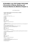 ECON MISC 2154 TEST BANK FOR EXAM ( Economics of Money, Banking, and Financial Markets 6e (Mishkin) Chapter 3)