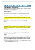 AHIP TEST REVIEW QUESTIONS AND ANSWERS BEST FOR NURSING SCHOOL STUENTS 