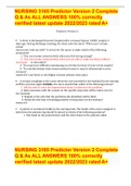 NURSING 3165 Predictor Version 2 Complete Q & As ALL ANSWERS 100&percnt; correctly verified latest update 2022&sol;2023 rated A&plus;