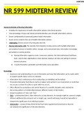 NR 599 Midterm Study Guide, NR599 Informatics Midterm Review Sheet (Version-2) (WITH  COMPLETE  SOLUTIONS)