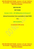 2022 RN HESI EXIT EXAM - Version 1 &lpar;V1&rpar; All&Tab;160 Qs & As Included - Guaranteed Pass A&plus;&excl;&excl;&excl; &lpar;All Brand New Q&A Pics Included&rpar;