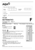 AQAGCSE MATHEMATICS FoundationTier	Paper3Calculator 