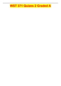 WST 371 Quizes 2 Graded A