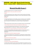 NUR2488 / NUR 2488: Mental Health Nursing Exam 1 (Latest 2021 / 2022) Rasmussen College