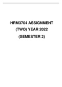 HRM3704 ASSIGNMENT NO.2 YEAR 2022 SEMESTER 2 SUGGESTED SOLUTIONS ( 6 October 2022)