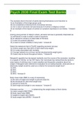 Psych 2030 Final Exam Test Banks