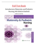 TEST BANK INTRODUCTORY MATERNITY AND PEDIATRIC NURSING 4TH EDITION HATFIELD TEST BANK 
