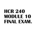 HCR 240 MODULE 10 FINAL EXAM
