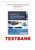 Test Bank  for Seidel's Guide to Physical Examination 9th Edition Ball 
