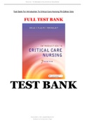 Test Bank For Introduction To Critical Care Nursing 7th Edition Sole all chapters
