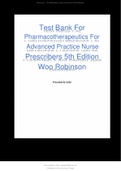 Test Bank For Pharmacotherapeutics For Advanced Practice Nurse Prescribers 5th Edition Woo all chapters