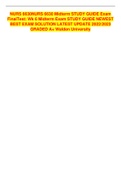 NURS 6630NURS 6630 Midterm STUDY GUIDE Exam FinalTest&colon; Wk 6 Midterm Exam STUDY GUIDE NEWEST BEST EXAM SOLUTION LATEST UPDATE 2022&sol;2023 GRADED A&plus; Walden University