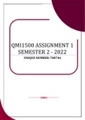 QMI1500 ASSIGNMENT 1 SEMESTER 2 - 2022 (708746)