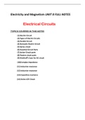 Electricity and Magnetism,full note  Electrical Circuits