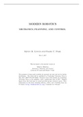 Modern Robotics Mechanics Planning and Control 1st Edition Lynch Solutions Manual 