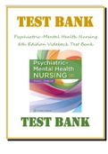 Psychiatric-Mental Health Nursing 8th Edition Videbeck Test Bank