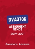 DVA3706 (ExamQuestions and Assignment Tut201 Solutions)