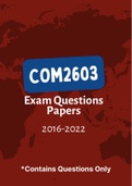 COM2603 - Exam Questions PACK (2016-2022)