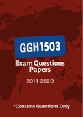 GGH1503 - Exam Questions PACK (2013-2020)