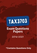 TAX3703 - Exam Questions PACK (2014-2021)