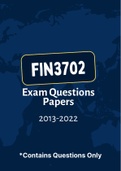 FIN3702 - Exam Questions PACK (2013-2022)